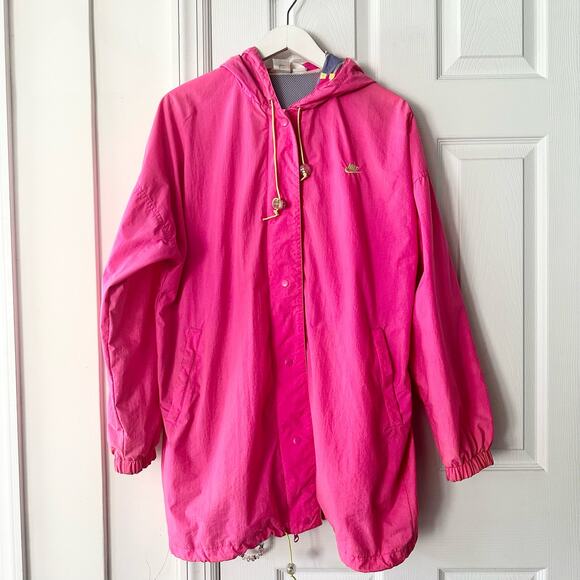 Nike Vintage 90s Hot Pink Purple Stripe Packable Fannypack Windbreaker Jacket L - Picture 2 of 13